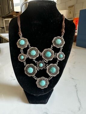 Ali Khan Turquoise Statement Necklace